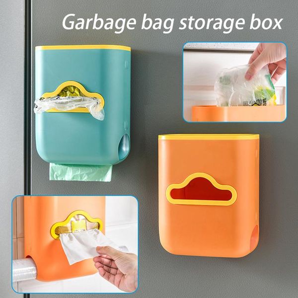 

storage boxes & bins grocery bag holder wall mount rubbish dispenser with cover kitchen accessories fbs889