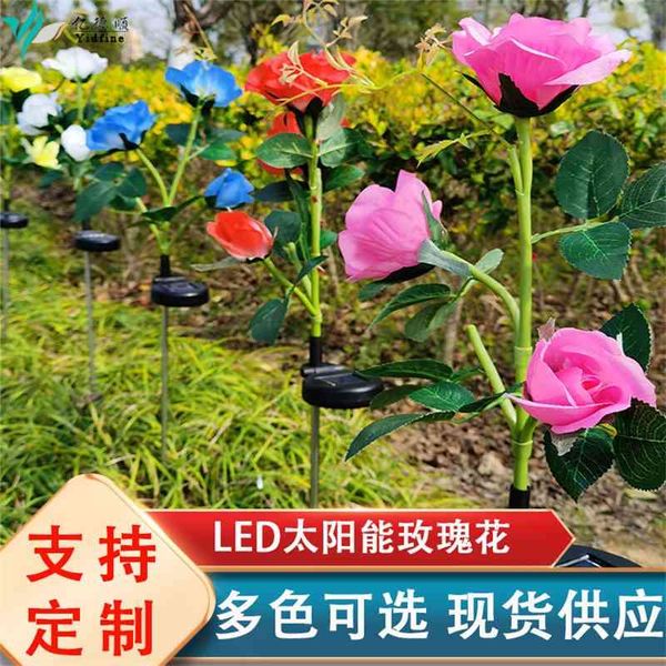 

direct solar rose three single and garden decoration lamp with led five heads
