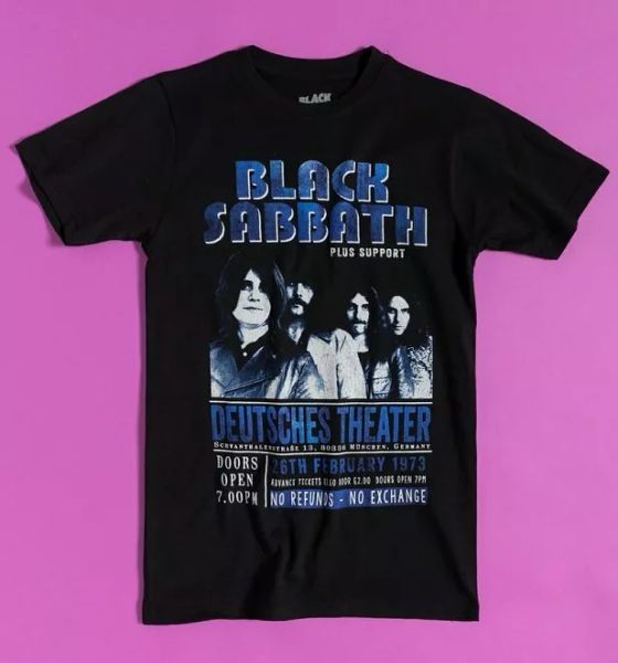 

official black sabbath deutsches '73 recycled eco t-shirt, White;black