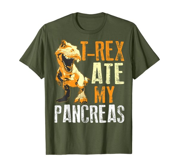 

t-rex ate my pancreas shirt | diabetes dinosaur lovers gift, White;black