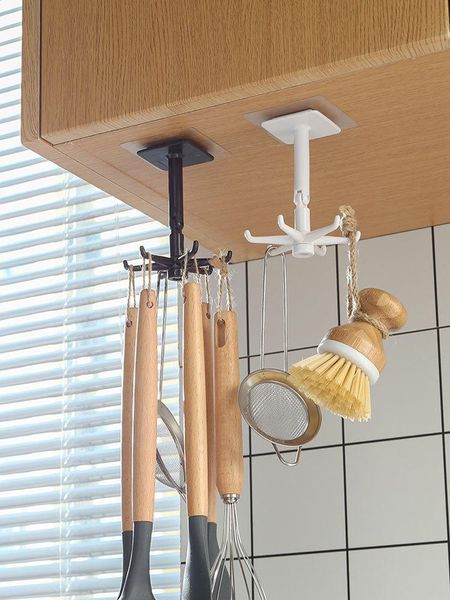 

hooks & rails kitchen rotate storage rack cupboard shelf hanging hook organizer closet clothes hanger wardrobe holder