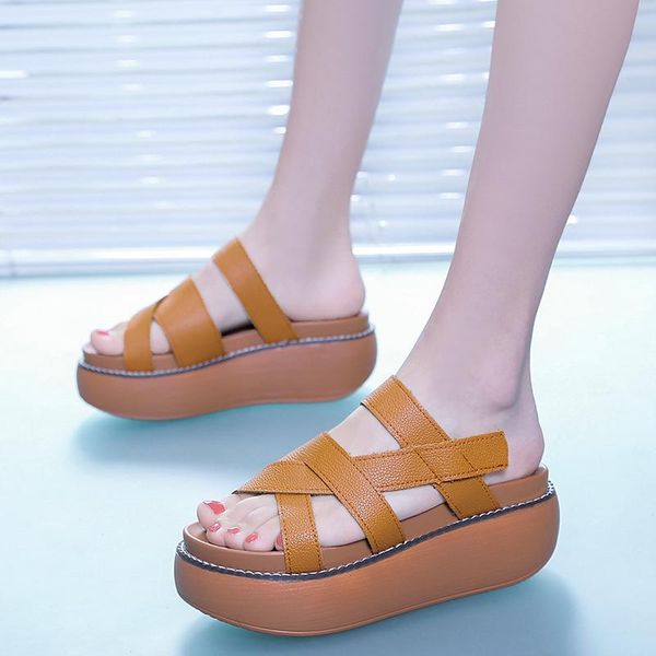 

women sandals soft three color stitching ladies comfortable flat open toe shoes woman footwear slippers, Black