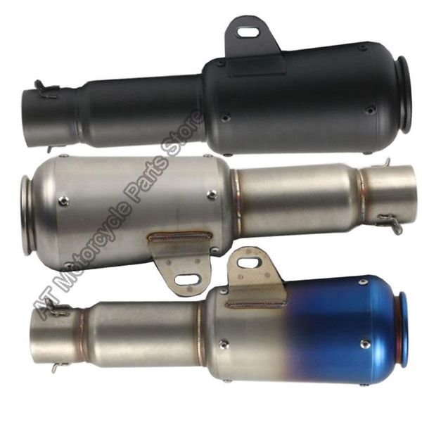 

universal motorcycle modified exhaust muffler pipe scooter racing ak for ninja 250 mt-09 cbr300 gsx750r r15 502x system