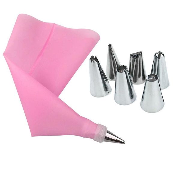 

cake tools urijk tool set stainless steel decorating spout plus silicone eva bag with converter baking
