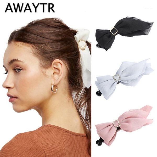 

2021 korea style sweet hairpin cute ribbon bow banana hair clip women fashion accessories barrettes claw1