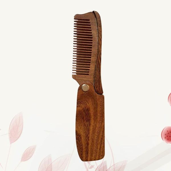 

hair brushes 1pc foldable comb wooden portable beard men's hairdressing, Silver