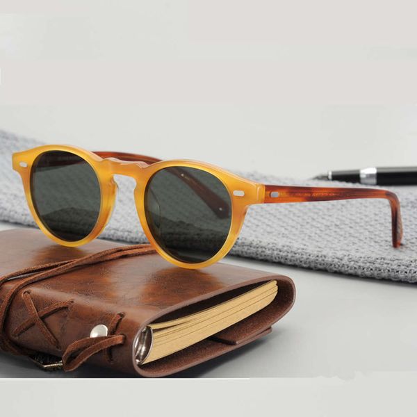 

women gregory cocks acetate sunglasses retro round frame ov5186 men polarized fingerglasses driving glasses, Black