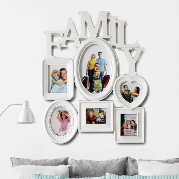

frames 6 inches family siamese po frame white heart shaped acrylic modern home wall decoration irregular creative table setting