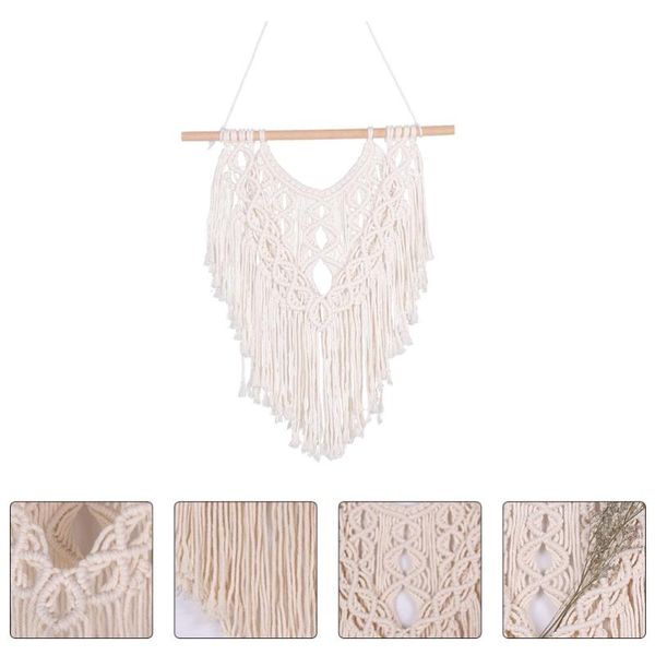 

chic macrame wall hanging woven tassel tapestry craft home decor hooks & rails