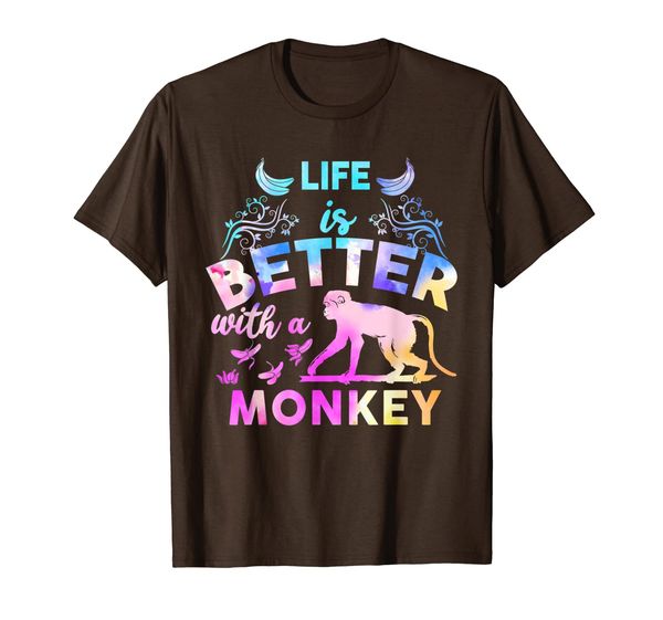 

Life is Better with A Monkey Watercolor T-Shirt, Mainly pictures