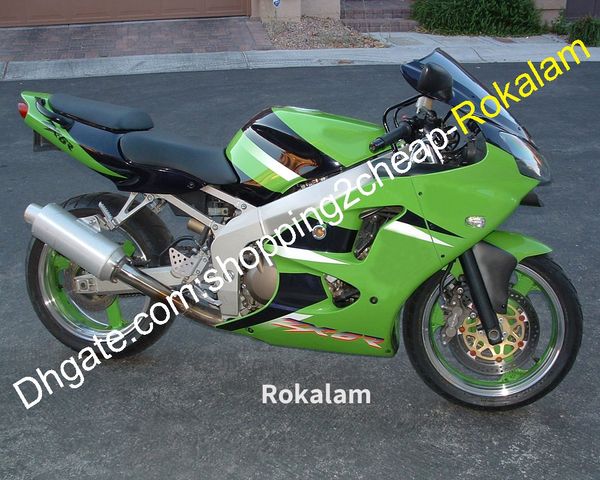 Para peças de moto Kawasaki Ninja 363 ZX6R ZX-6R ZX 6R 98 99 1998 1999 Green Black White Bodywork Fairing Aftermarket Kit
