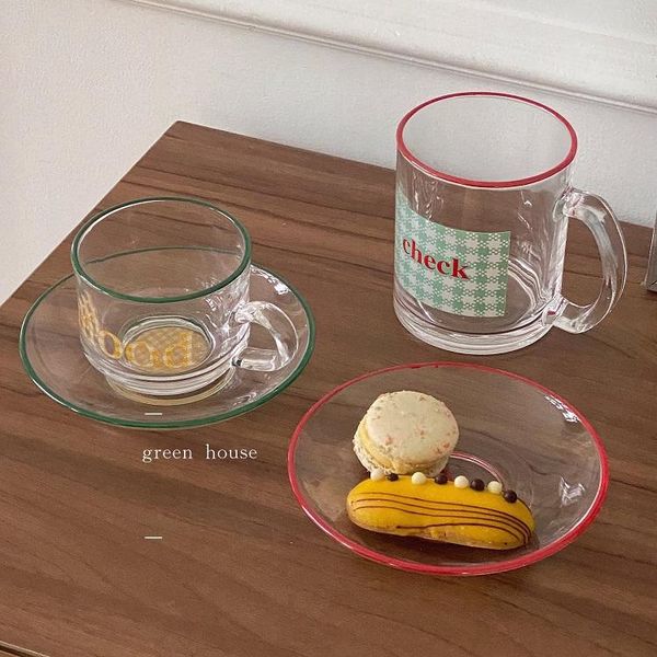 

cups & saucers glass tea coffee cup set creative cappuccino reuseable modern travel chinese tazza colazione home drinkware ab50bd