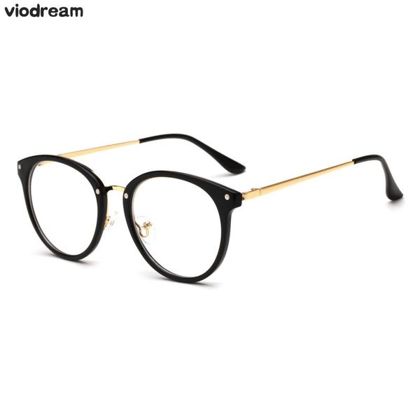 

viodream plastic titanium retro decorative glasses frame prescription eyewear frames optical oculos de grau fashion sunglasses, Black