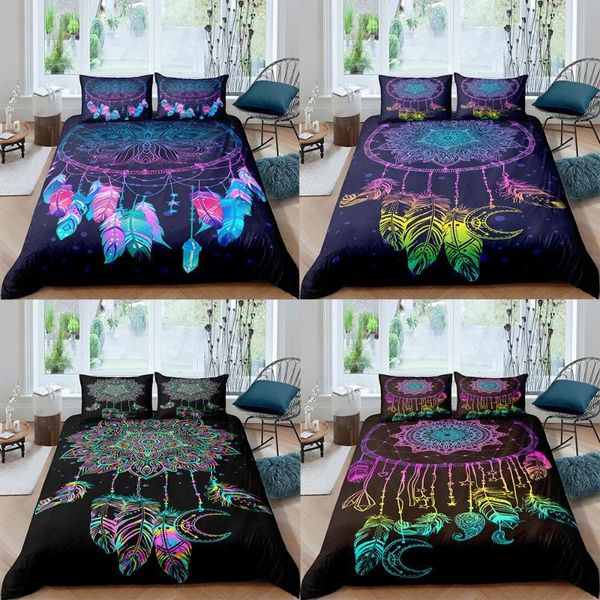 

bedding sets bohemian dreamcatcher set 2/3pcs nordic duvet cover feathers comforter single twin full  king size bedclothes