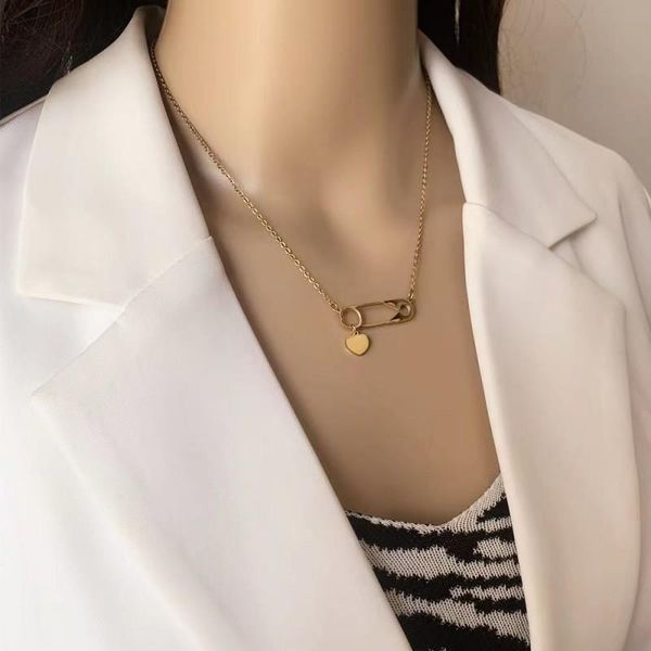 

chains selling est design clothes pin heart pendant necklace jewelry, Silver