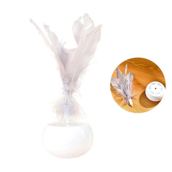 

pet turntable toy feather electric rotating cat teasing toys