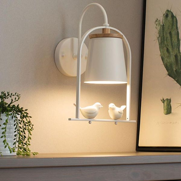 

wall lamp nordic creative led kid's room light with 2 flying bird children bedroom bedside reading
