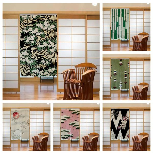 

curtain & drapes japanese traditional shading door classic cloth pattern home decor bedroom partition cafe kitchen