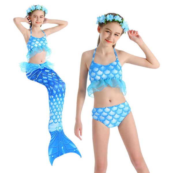 

the bikini children's tail mermaid swimsuit bikini, White;black
