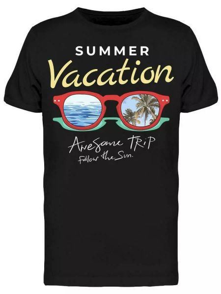 

summer vacation awesome trip tee men's -image by shutterstock, White;black