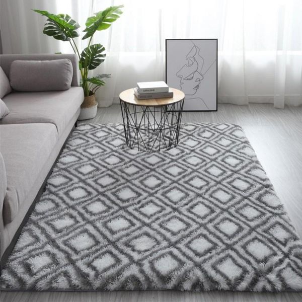

carpets fluffy fur tie dye for bedroom , hand washable home decor rugs dark gray trellis