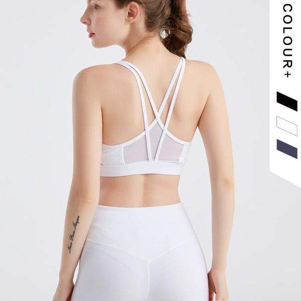 

sleeveless woman yoga vest cross navel bare tight breathable sports workout running underwear bra sportswear 2021 gym clothing, White;black