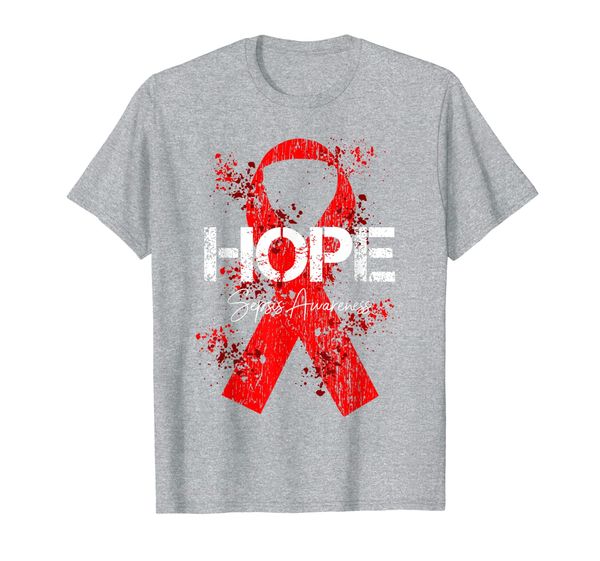 

Hope Red Ribbon for Sepsis Awareness T-Shirt, Mainly pictures
