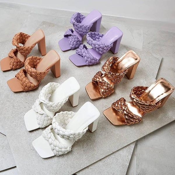 

sandals 42 woven belt high heels for ladies, Black