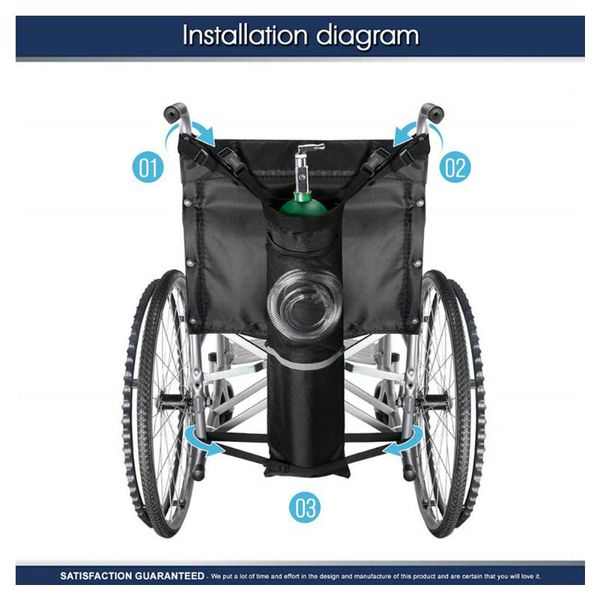 

storage bags portable universal oxygen cylinder bag wheelchair oxford cloth tank holder non slip solid pouch black reflective stripe