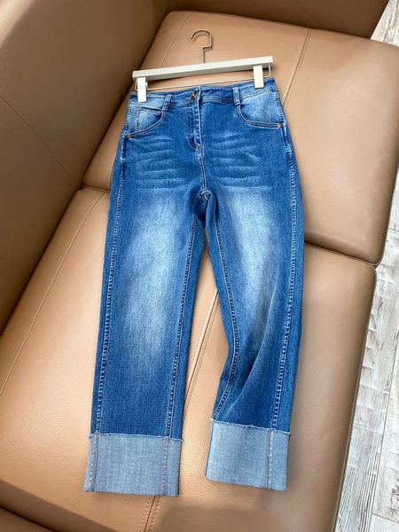 

fashion women 2021 loose-fitting straight-leg jeans 0325 women's, Blue