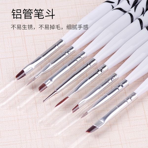 

full nail set halo dye gradient color painting line pull pen tool flower brush