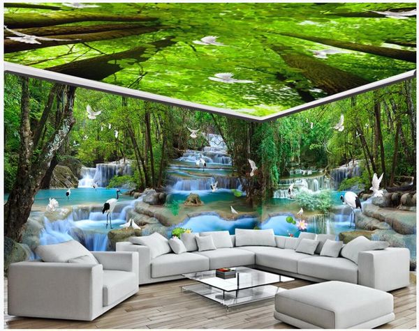 

3d wallpaer custom p mural flowing water waterfall in wonderland on earth whole house decoration bedroom 3d wall murals wallpaper for walls