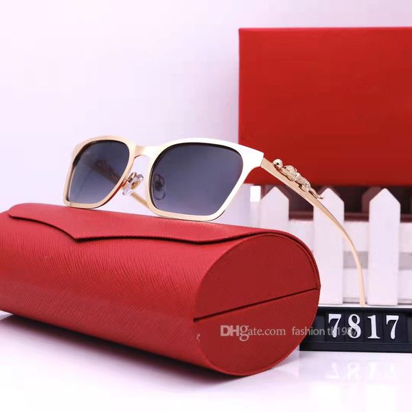 

designer sunglasses full frame men and women fashion new fashion classic belt leopard metal temples summer goggles driving outdoor with box7, White;black