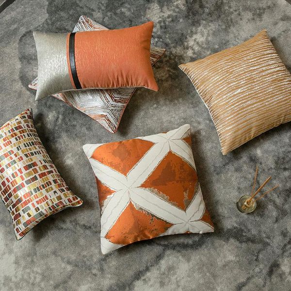 

pillow case 2pcs modern striped pillowcase orange series geometric throw cushion cover printing square bedroom office