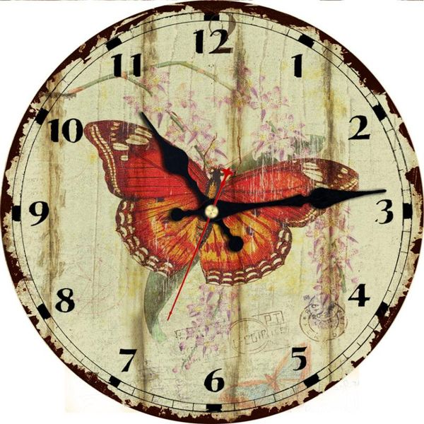

silent decorative wall clock mottled butterfly vintage 12 inch decor arabic numerals fashion watch clocks