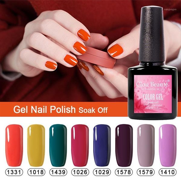 

clou beaute 10ml uv gel nail polish soak off varnish lacquer glue long lasting manicure1, Red;pink