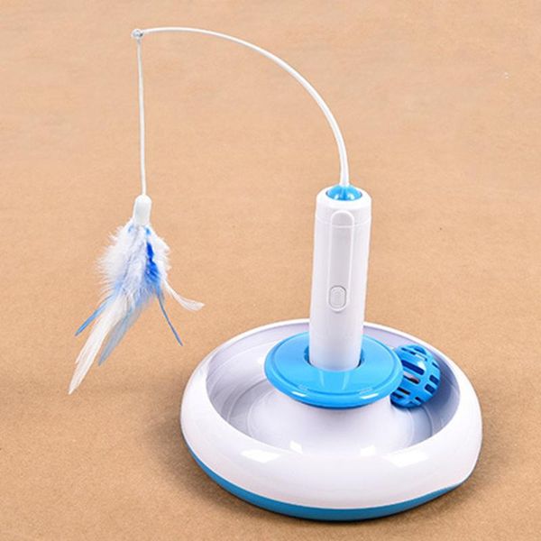 

cat toys electric multifunction rotating feather teasing battery powered din889