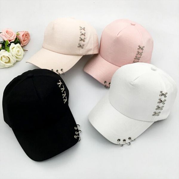 

1pc korean style hip hop hat baseball cap piercing ring adjustable snapback fashion ladies accessories casual, Blue;gray