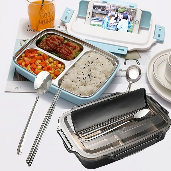 

portable 304 stainless steel lunch box compartment bento insulation female box office worker kitchen leakproof food container