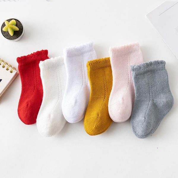 

socks breathable cotton lace ruffle princess mesh children ankle short sock baby girls kids toddler floor, Pink;yellow