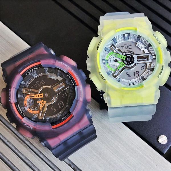 

wristwatches selling 110 sports and leisure quartz watch led waterproof digital men's all functions can be operated, Slivery;brown