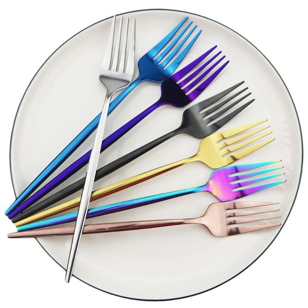 

dinnerware sets 8pcs black fork set 304 stainless steel flatware gold blue cutlery home silverware tableware accessories