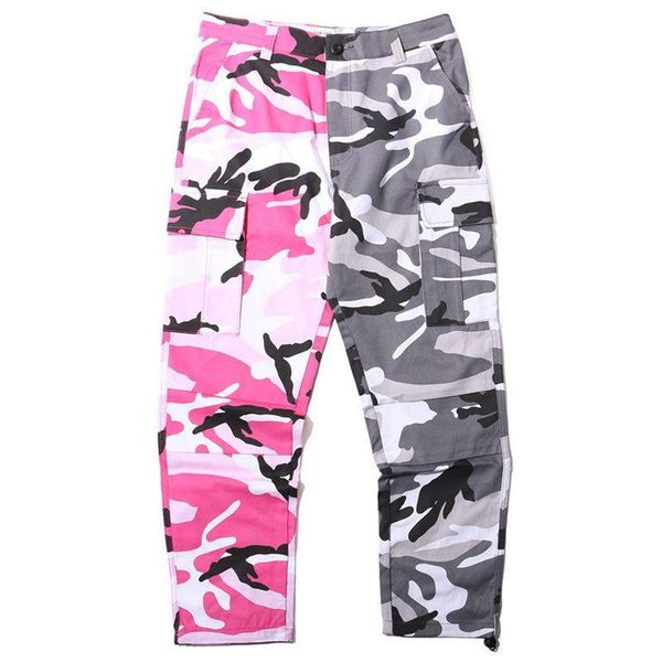 

men's pants autumn cargo men camouflage color matching streetwear multipocke military tactical outdoor sport casual trousers, Black