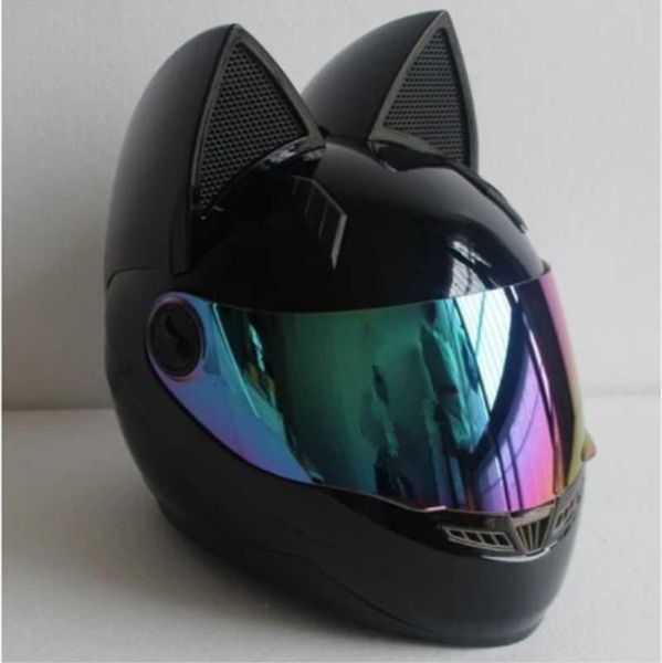 

motorcycle helmet women moto ear personality full face motor 4 colors helmets