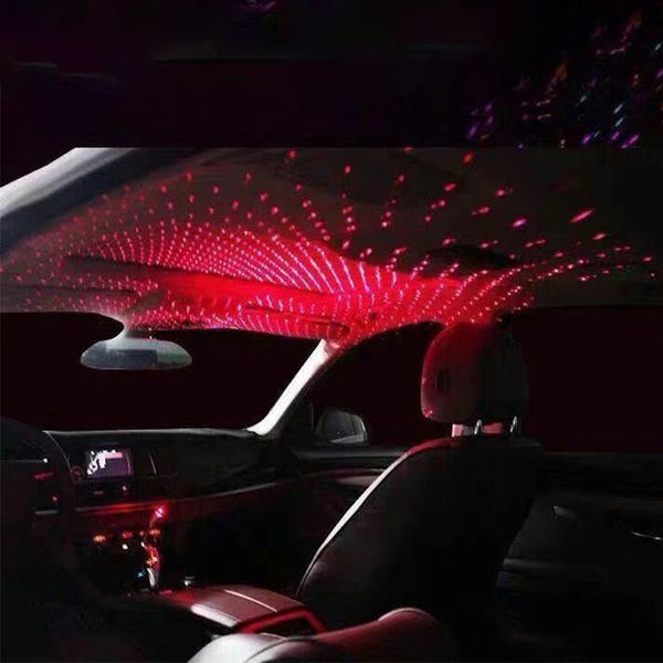 Carro USB Star Projetor Night Light Ajustável Romântico Starry Sky Atmosfera Decorativa Auto Telhado Lampfor Party