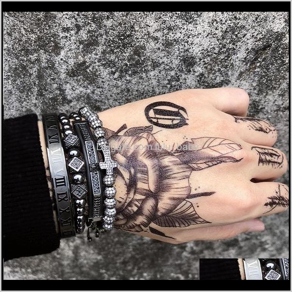 

charm drop delivery 2021 men 4pcs/set crown charms rame beads bracelets braiding man luxury jewelry for women bracelet gift d8o3t, Golden;silver