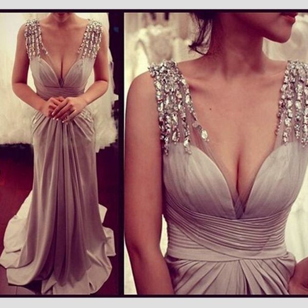 

a line prom dresses deep v nek off shoulder pleated bodice crystals beads sweep train 2022 party evening gowns, Black