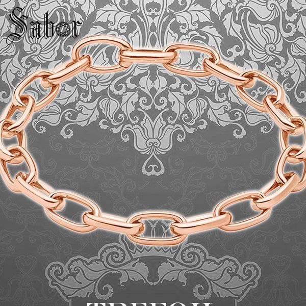 

cuff accessories bracelet rose gold color link chain spring crap silver fashion pulseiras jewelry romantic gift women female, White