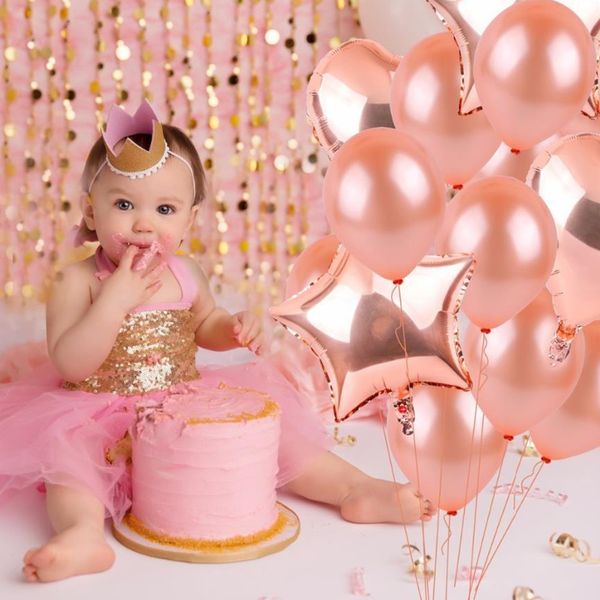 

18 inch rose gold aluminium coating balloons beautiful kids toys happy birthday party wedding gifts decorations