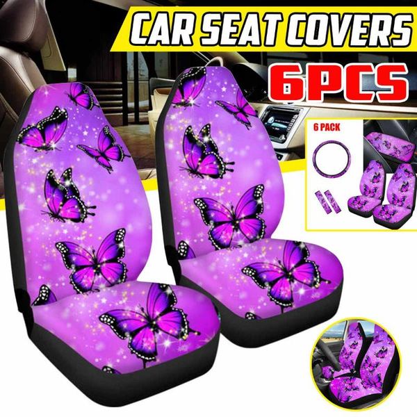 

car seat covers 1/6pcs butterfly print front automobile cover protector soft universal for most auto cars suv truck